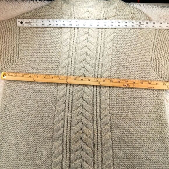 J.Jill Cable Knit Sweater Crewneck Long Sleeve Tunic Length Cotton Blend Large.. - Picture 7 of 10